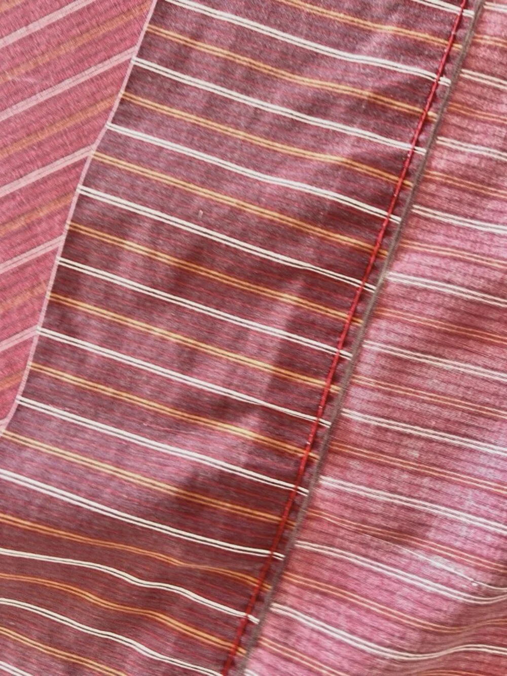 4 Pc QUEEN Sheet Set Stripe Burgundy Pinstripe West Point Stevens Made in USA